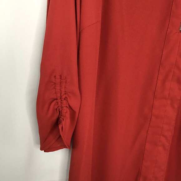 Maurices Zip Front Blouse 3/4 Sleeve XXL Red - Picture 5 of 7
